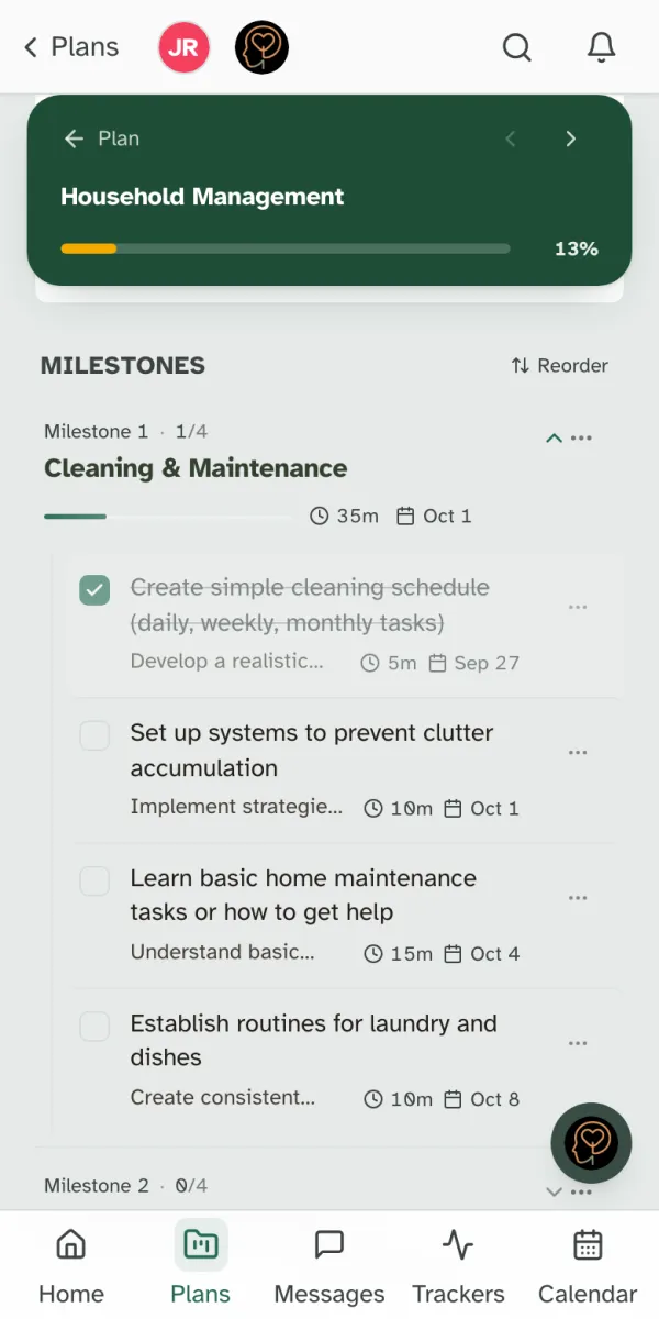 The same checklist on a phone